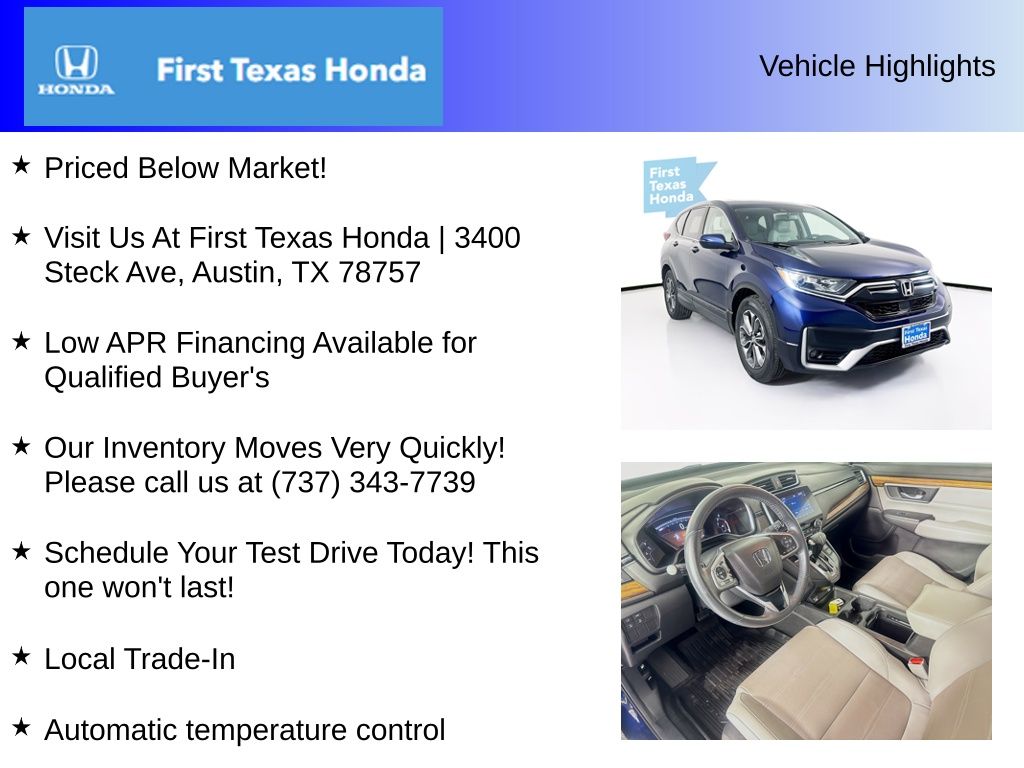 Used Car 2022 Honda Cr-v  Ex-l For Sale Under $30,000 In Austin, Texas