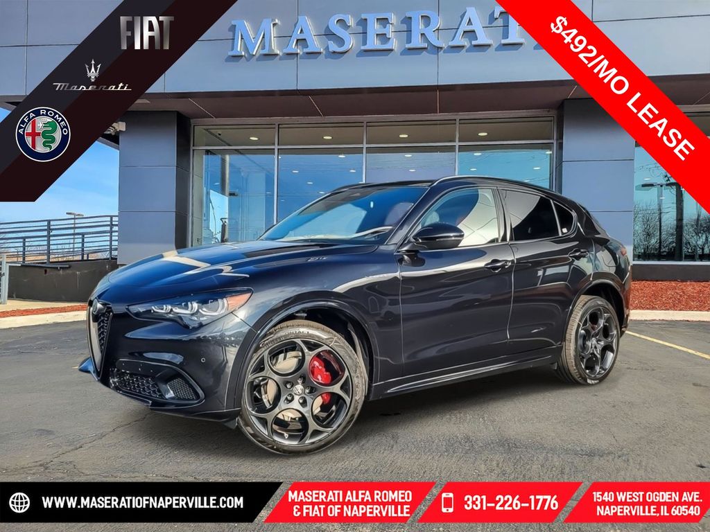 Vulcano Black Metallic 2025 Alfa Romeo Stelvio SUV / Crossover All-Wheel Drive 8-Speed Automatic