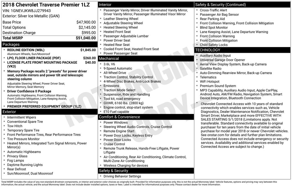 Used 2018 Chevrolet Traverse SUV