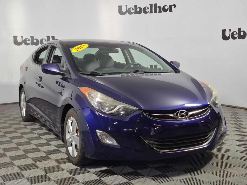 Indigo Blue Pearl 2013 Hyundai Elantra Sedan Front-Wheel Drive 6-Speed Automatic Overdrive