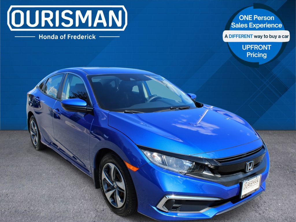 Aegean Blue Metallic 2021 Honda Civic LX FWD Sedan Front-Wheel Drive Continuously Variable Transmission