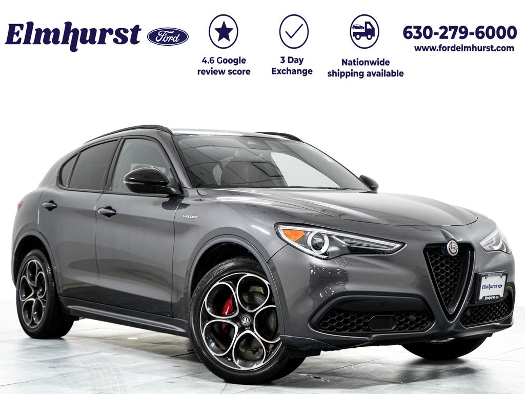 Gray Metallic 2023 Alfa Romeo Stelvio SUV / Crossover All-Wheel Drive 8-Speed Automatic