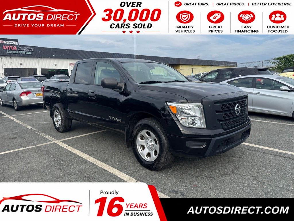 Super Black 2021 Nissan Titan Pickup Truck Four-Wheel Drive 9-Speed Automatic