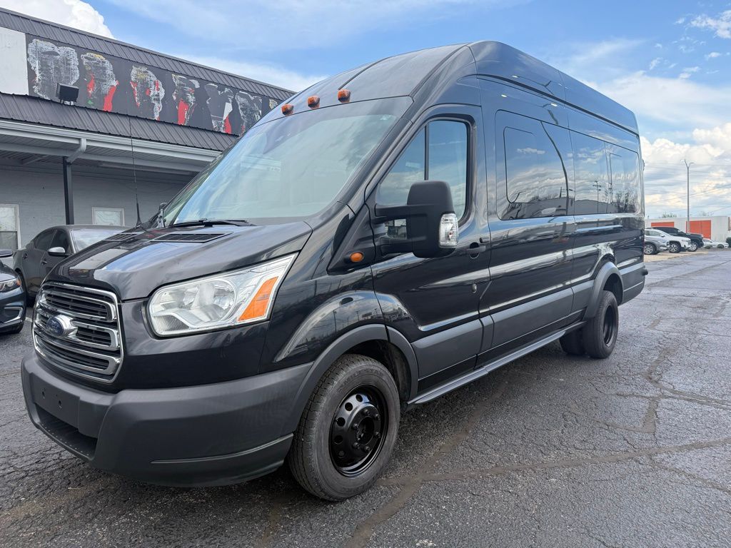 Tuxedo Black Metallic 2015 Ford Transit Passenger 350 HD XLT Extended High Roof LWB DRW RWD with Sliding Passenger-Side Door Van Rear-Wheel Drive 6-Speed Automatic Overdrive
