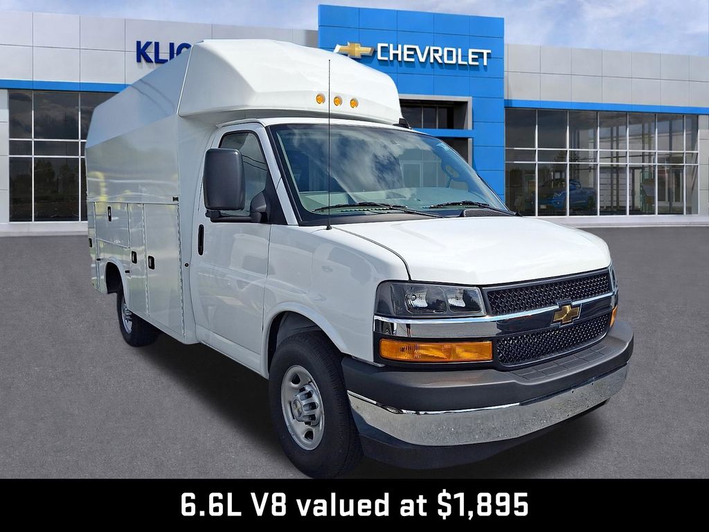 2026 Chevrolet Express 3500 Work Van White at Klick Lewis Buick Chevrolet