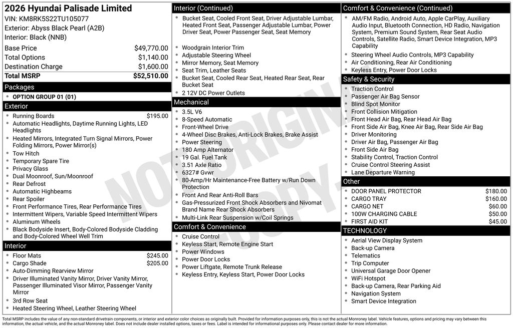 New 2026 Black Hyundai Limited image 6