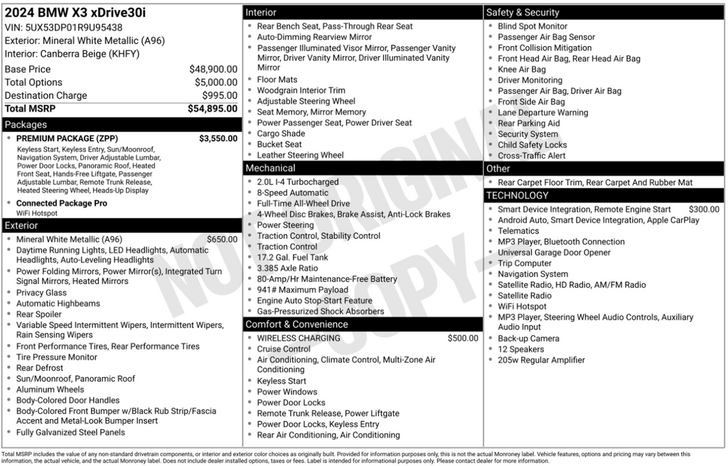 2024 BMW X3 xDrive30i Mineral White Metallic - Grieco Acura - Image 6