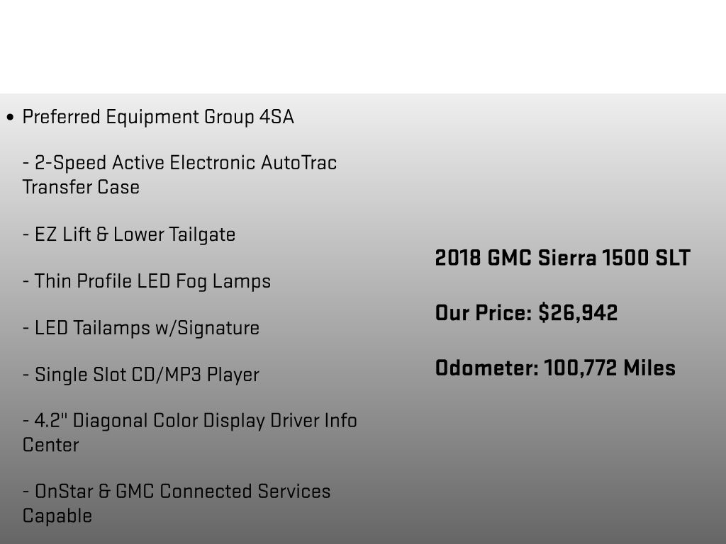 2018 GMC Sierra 1500 SLT White at Grove City Ford