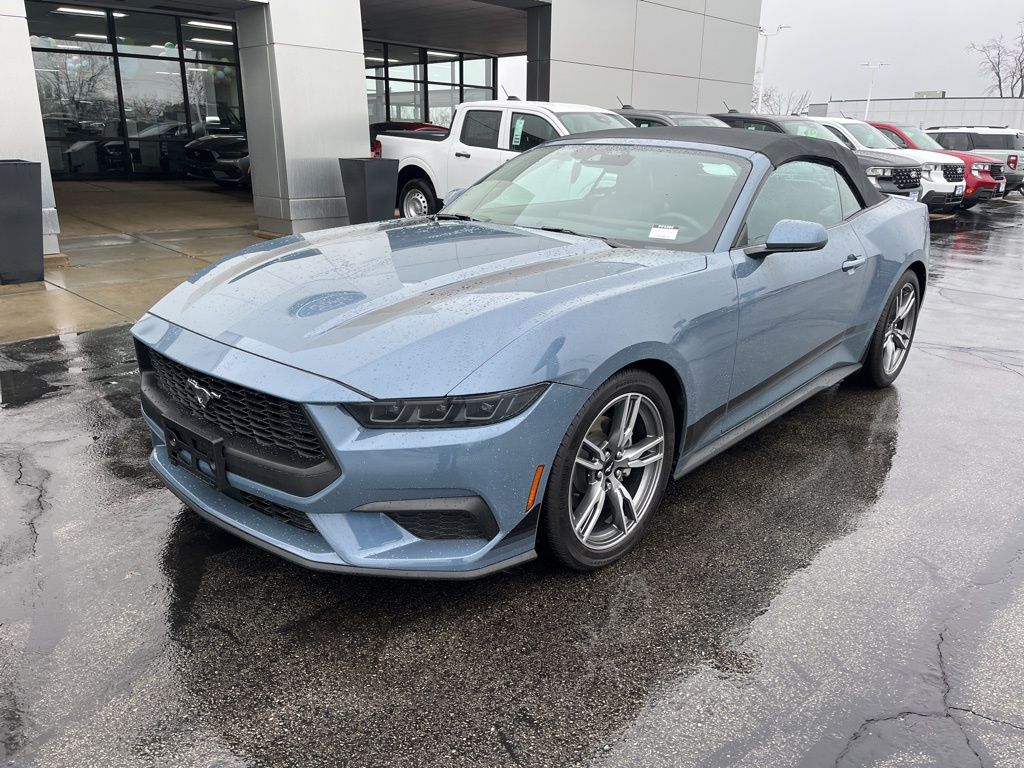Blue 2025 Ford Mustang EcoBoost Premium Convertible RWD Convertible Rear-Wheel Drive Automatic