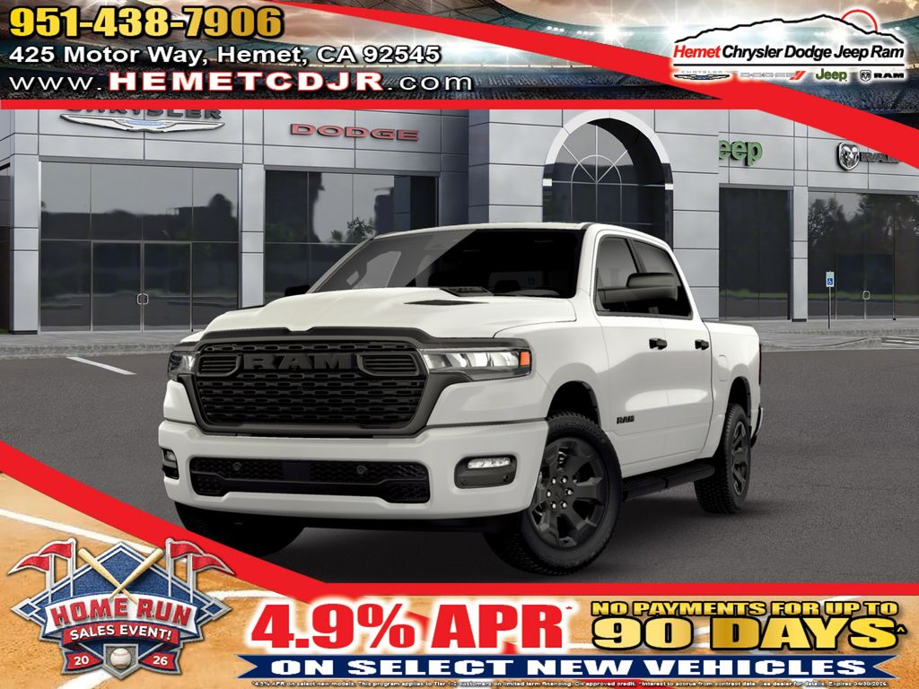 Bright White Clearcoat 2026 RAM 1500 Express Crew Cab 4WD Pickup Truck Four-Wheel Drive 8-Speed Automatic
