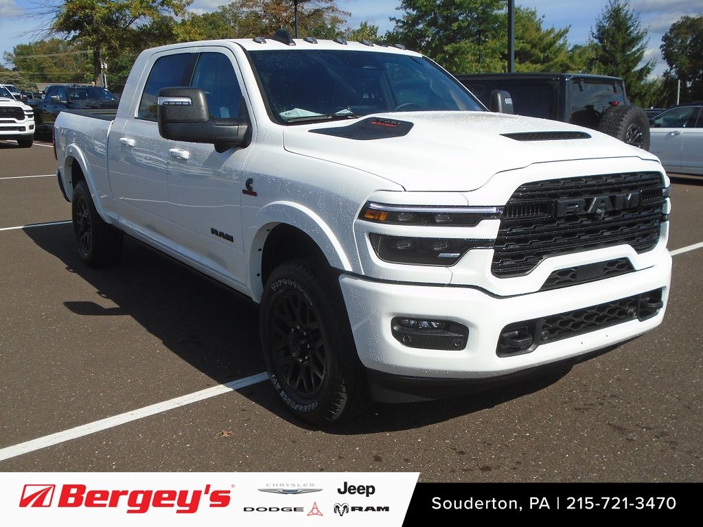 Bright White Clearcoat 2025 RAM 2500 Limited Mega Cab 4WD Pickup Truck Four-Wheel Drive 8-Speed Automatic
