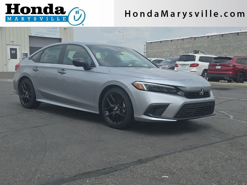 Lunar Silver Metallic 2024 Honda Civic Sedan Front-Wheel Drive Continuously Variable Transmission