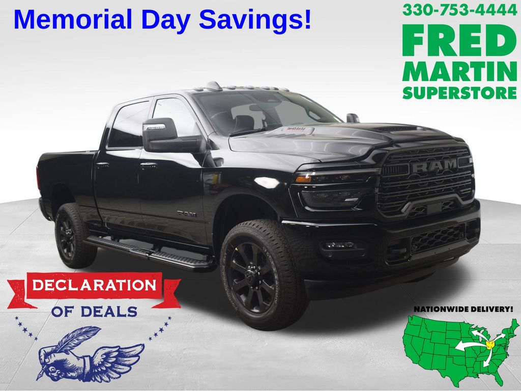 Diamond Black Crystal Pearlcoat 2026 RAM 2500 Laramie Crew Cab 4WD Pickup Truck Four-Wheel Drive 8-Speed Automatic