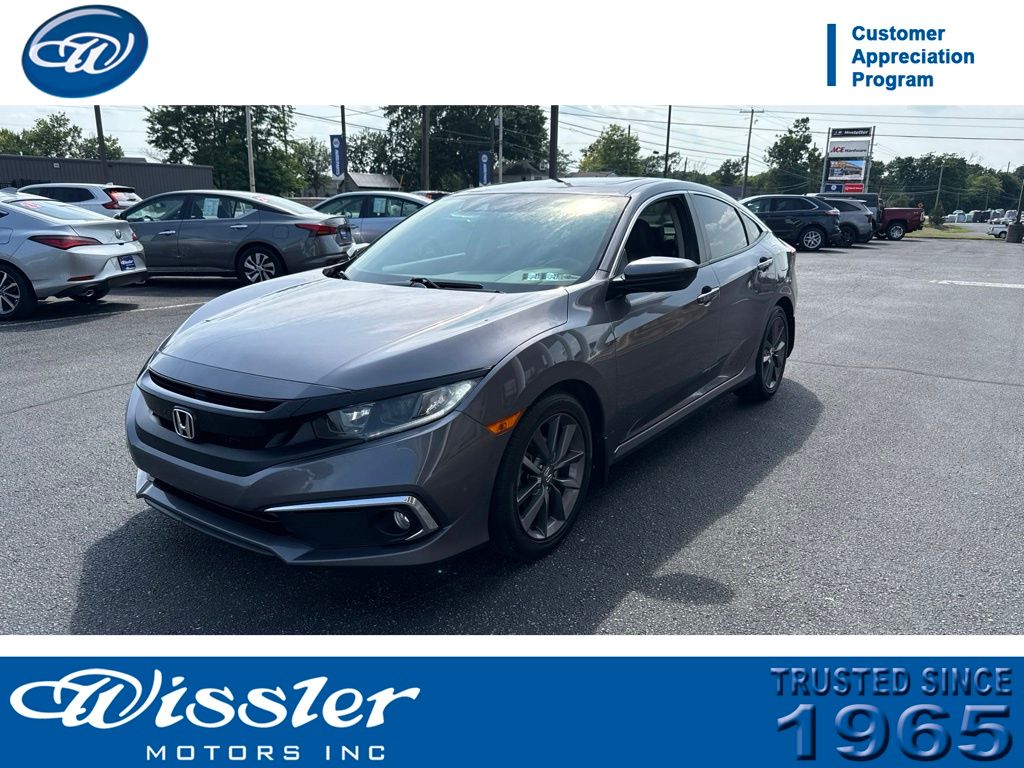 Gray (Modern Steel Metallic) 2020 Honda Civic Sedan Front-Wheel Drive Continuously Variable Transmission