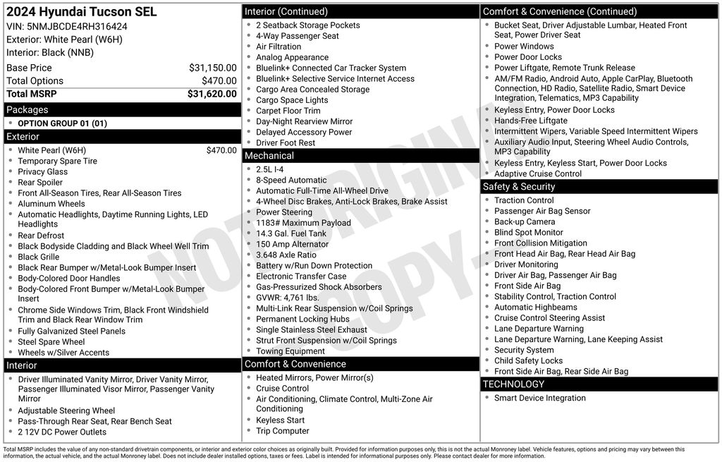 Used 2024 White Hyundai SEL image 17