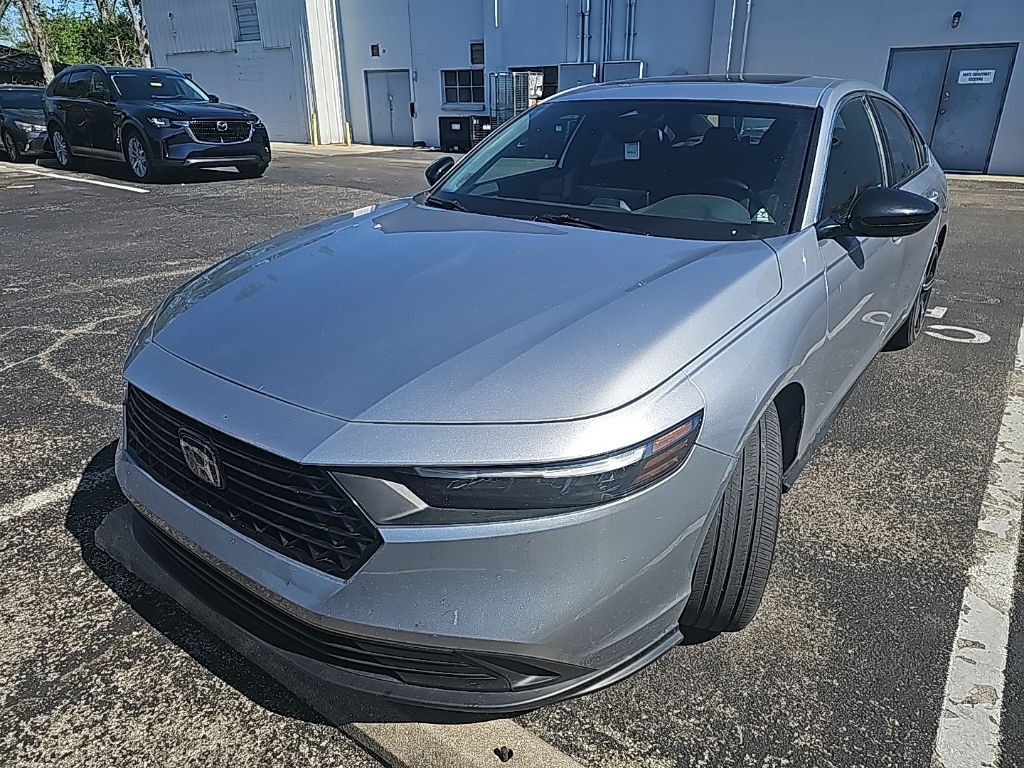 Lunar Silver Metallic 2023 Honda Accord Hybrid Sport FWD Sedan Front-Wheel Drive Continuously Variable Transmission