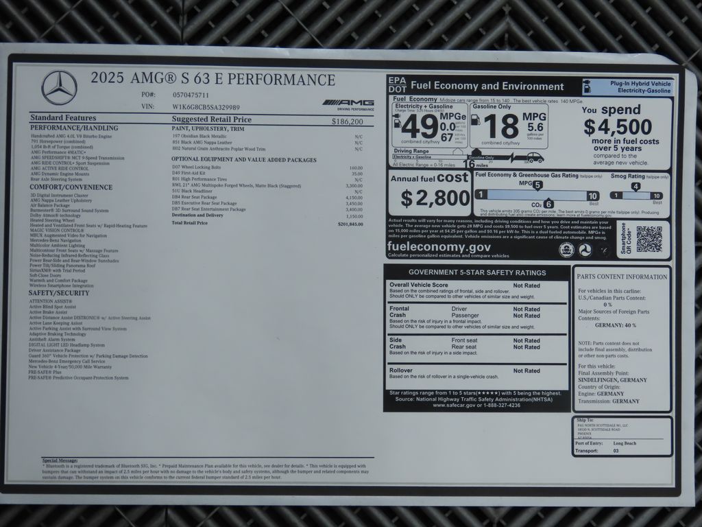 2025 Mercedes-Benz S-Class AMG S 63 4MATIC 9