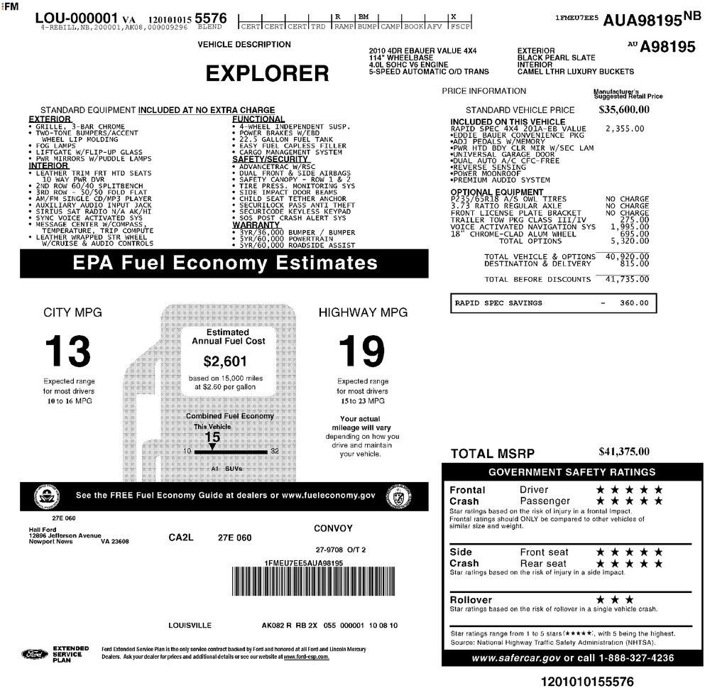 Used 2010 Blue Ford Eddie Bauer image 2