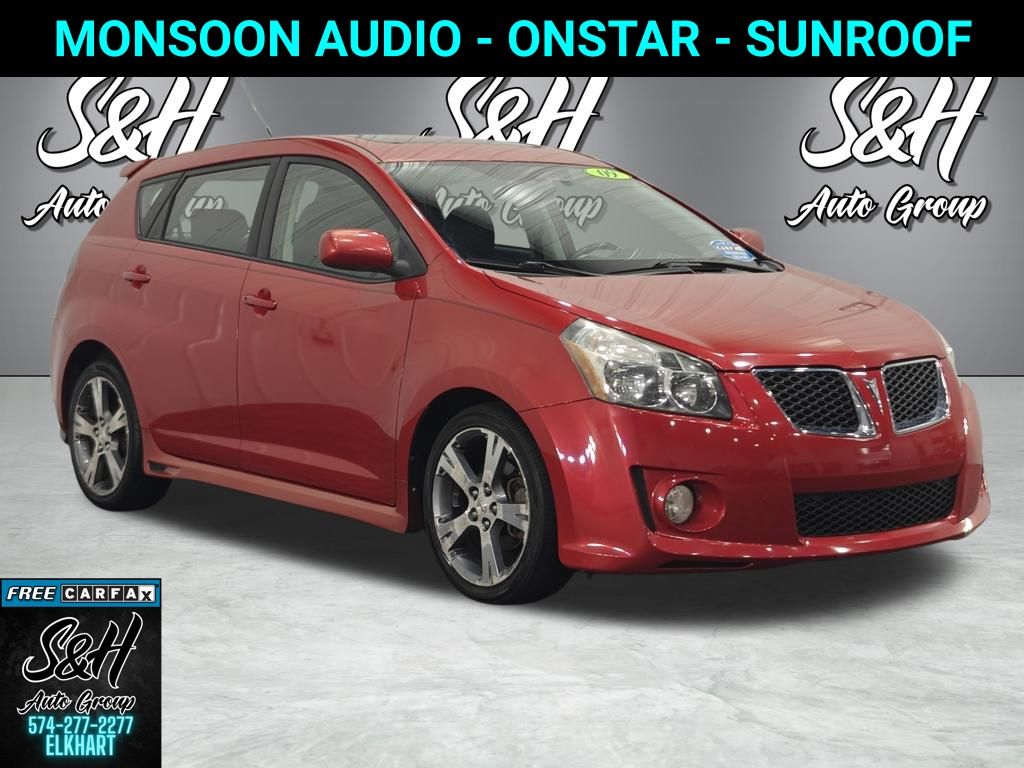 Red Hot Metallic 2009 Pontiac Vibe Hatchback Front-Wheel Drive 5-Speed Automatic