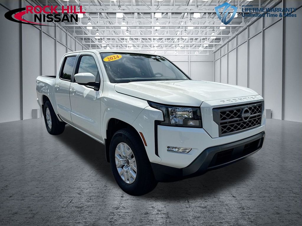 Glacier White 2024 Nissan Frontier Pickup Truck 4X2 9-Speed Automatic Overdrive