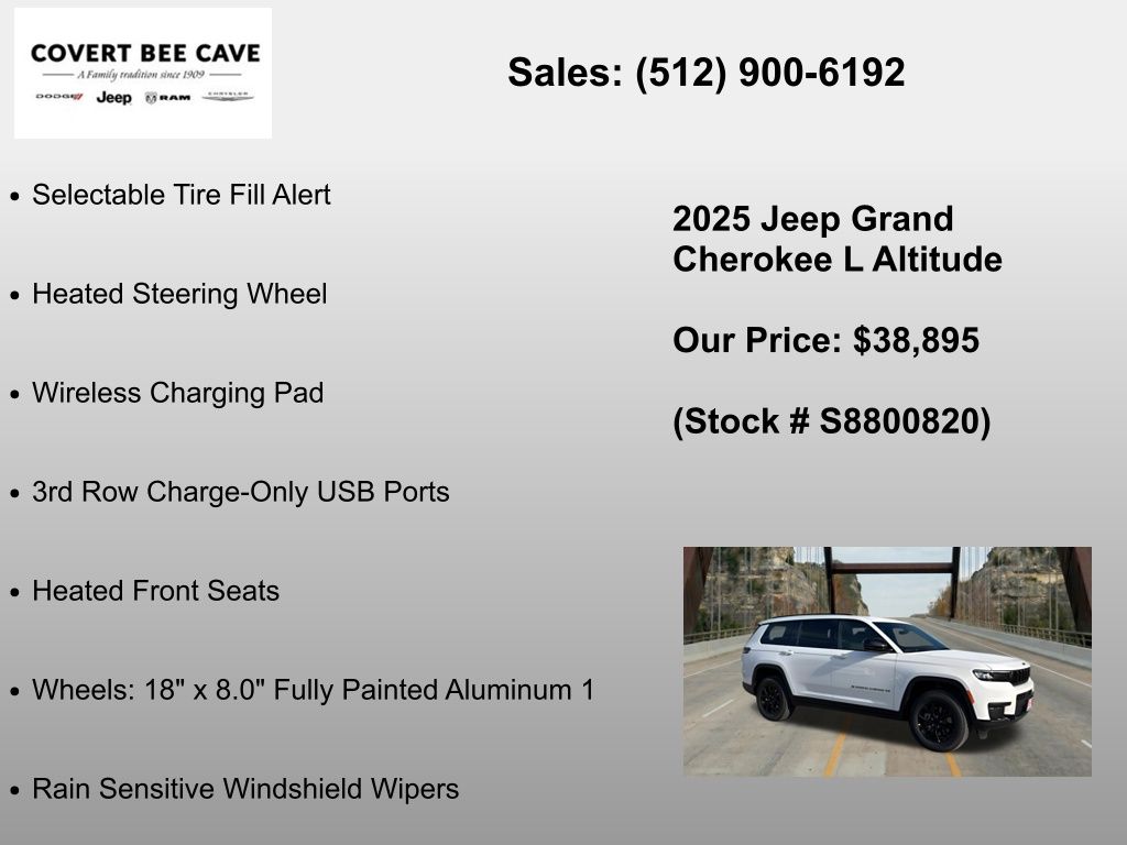 New Car 2025 Jeep Grand Cherokee L  For Sale Under $40,000 In Austin, Texas