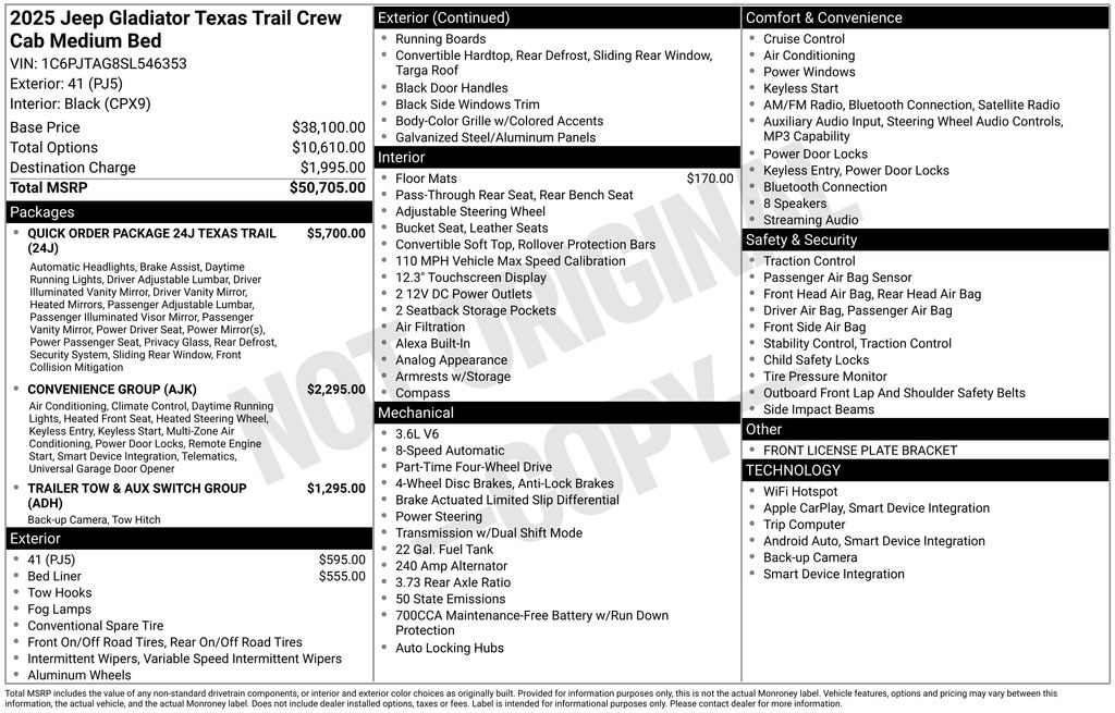 New Car 2025 Jeep Gladiator  For Sale Under $50,000 In Austin, Texas