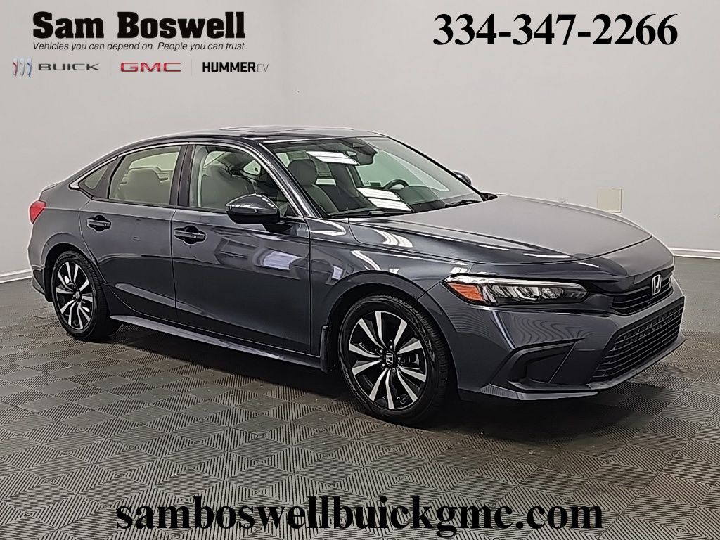 Gray 2022 Honda Civic EX FWD Sedan Front-Wheel Drive Continuously Variable Transmission