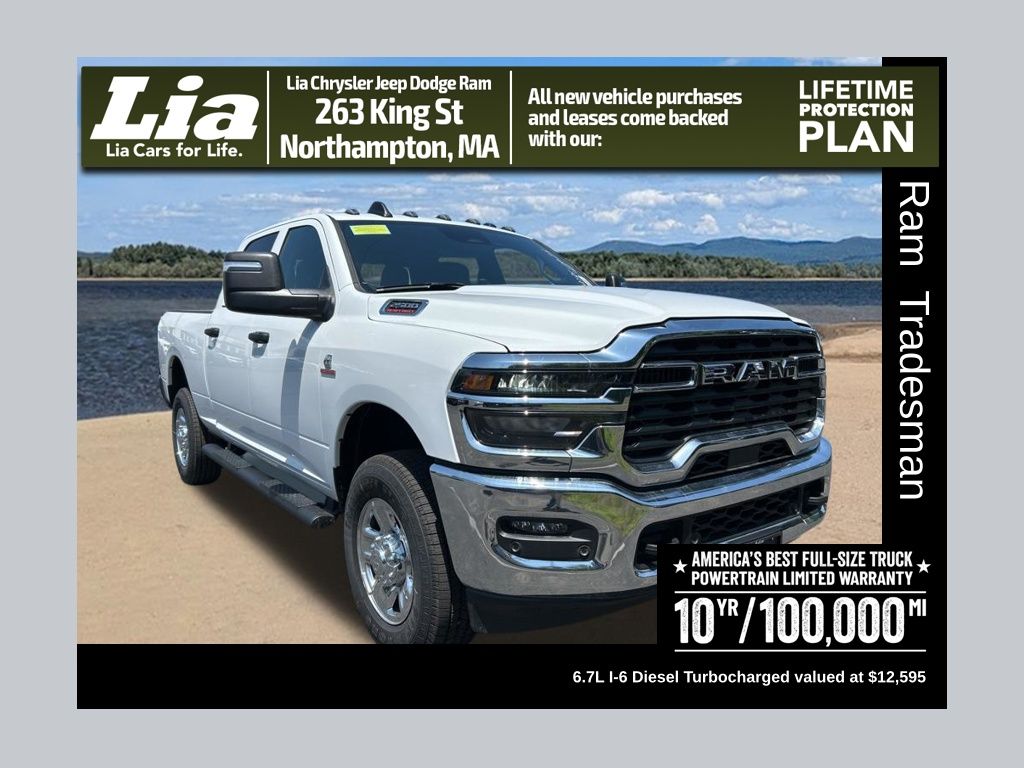 Bright White Clearcoat 2025 RAM 2500 Tradesman Crew Cab 4WD Pickup Truck Four-Wheel Drive 8-Speed Automatic