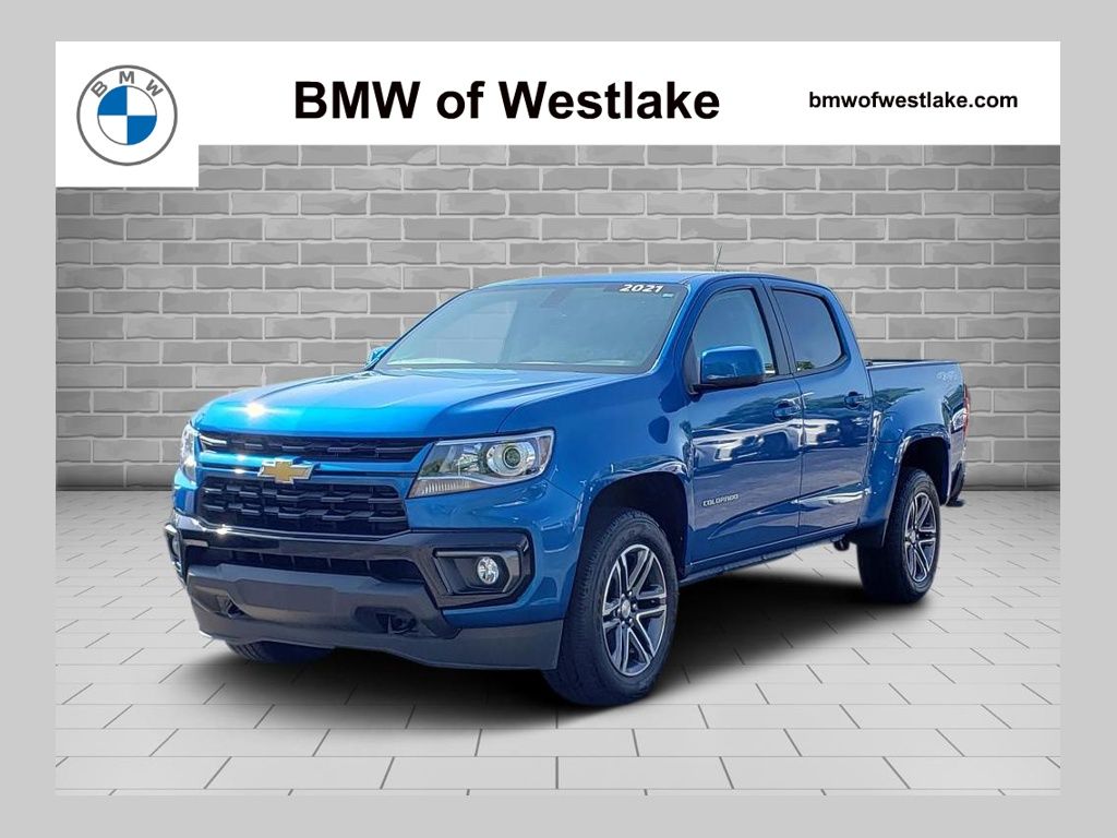 Bright Blue Metallic 2021 Chevrolet Colorado Pickup Truck Four-Wheel Drive 8-Speed Automatic