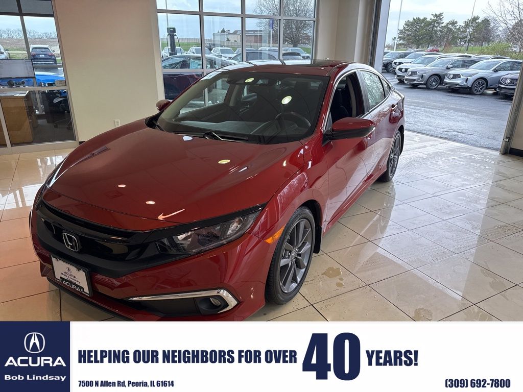 Red 2020 Honda Civic EX Sedan FWD Sedan Front-Wheel Drive Continuously Variable Transmission