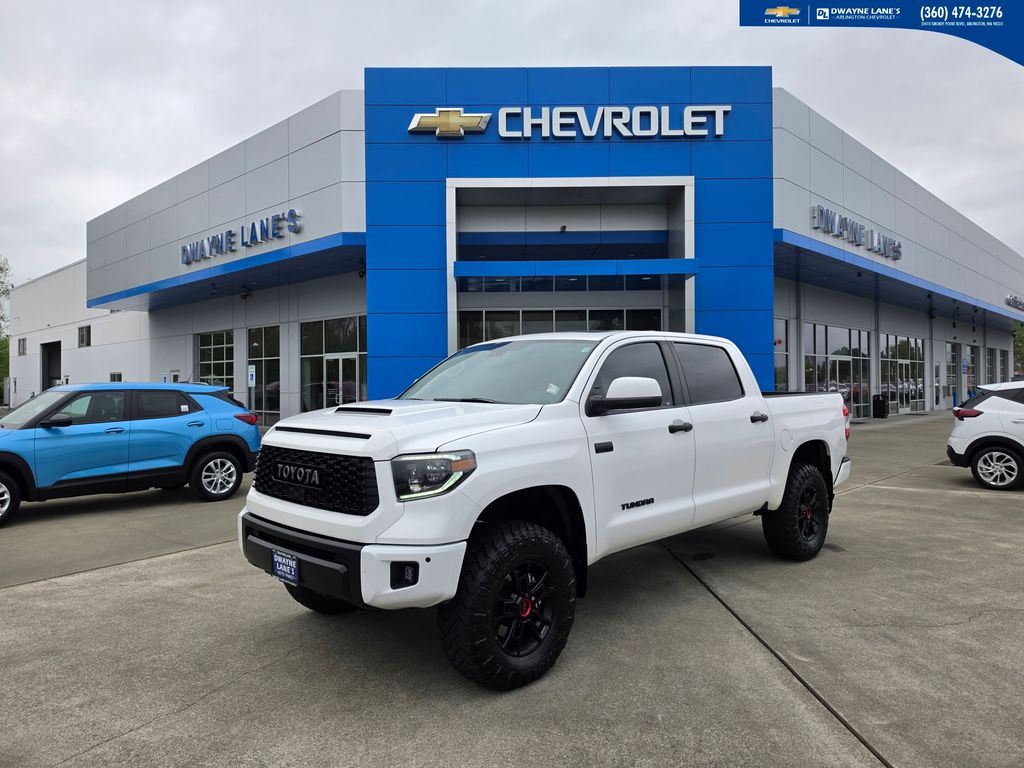 Super White 2021 Toyota Tundra TRD Pro CrewMax 4WD Pickup Truck Four-Wheel Drive 6-Speed Automatic