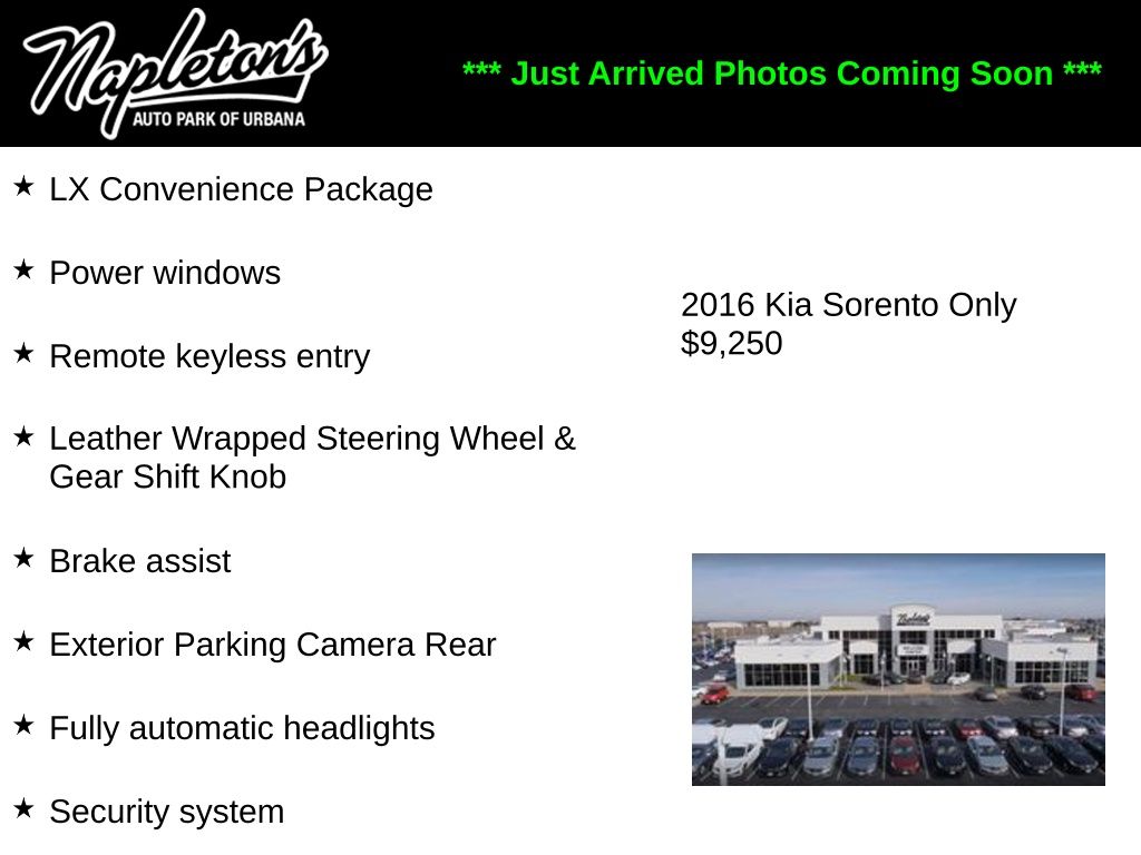 Titanium Silver 2016 Kia Sorento LX SUV / Crossover Front-Wheel Drive 6-Speed Automatic