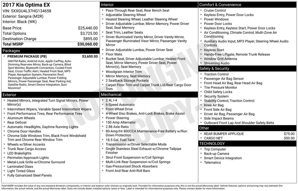 Used Car 2017 Kia Optima  Ex For Sale Under $15,000 In Austin, Texas