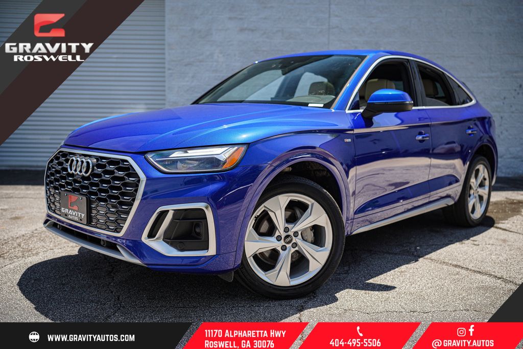 Blue Metallic 2023 Audi Q5 Sportback Sedan All-Wheel Drive 7-Speed Automatic