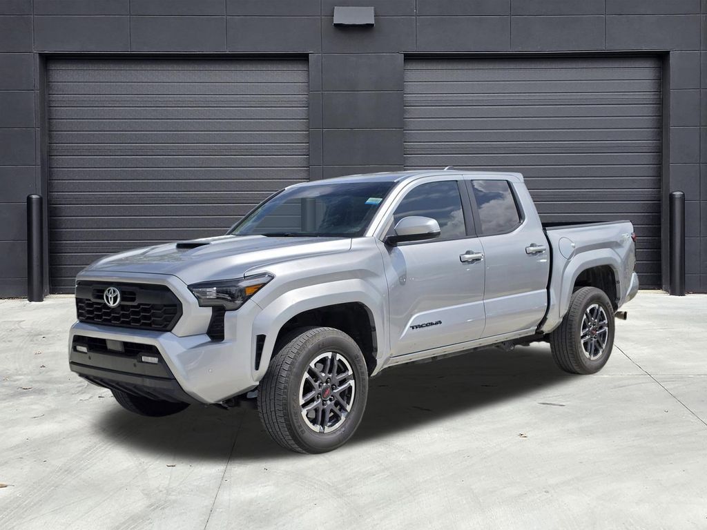 Silver 2024 Toyota Tacoma TRD Sport Double Cab 4WD Pickup Truck Four-Wheel Drive 8-Speed Automatic