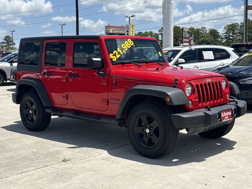 2018 Jeep Wrangler JK Unlimited Sport Red at North Houston Mitsubishi