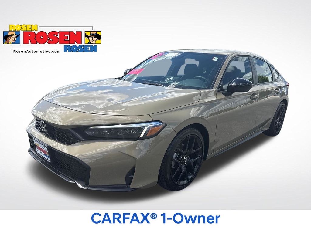 Sand Dune Pearl 2025 Honda Civic Hatchback Hatchback Front-Wheel Drive Continuously Variable Transmission