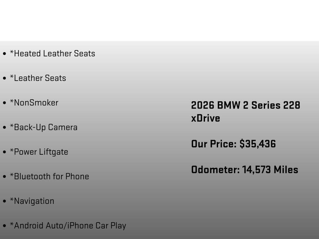 2026 BMW 2 Series 228 Gran Coupe Black at Klick Lewis Buick Chevrolet