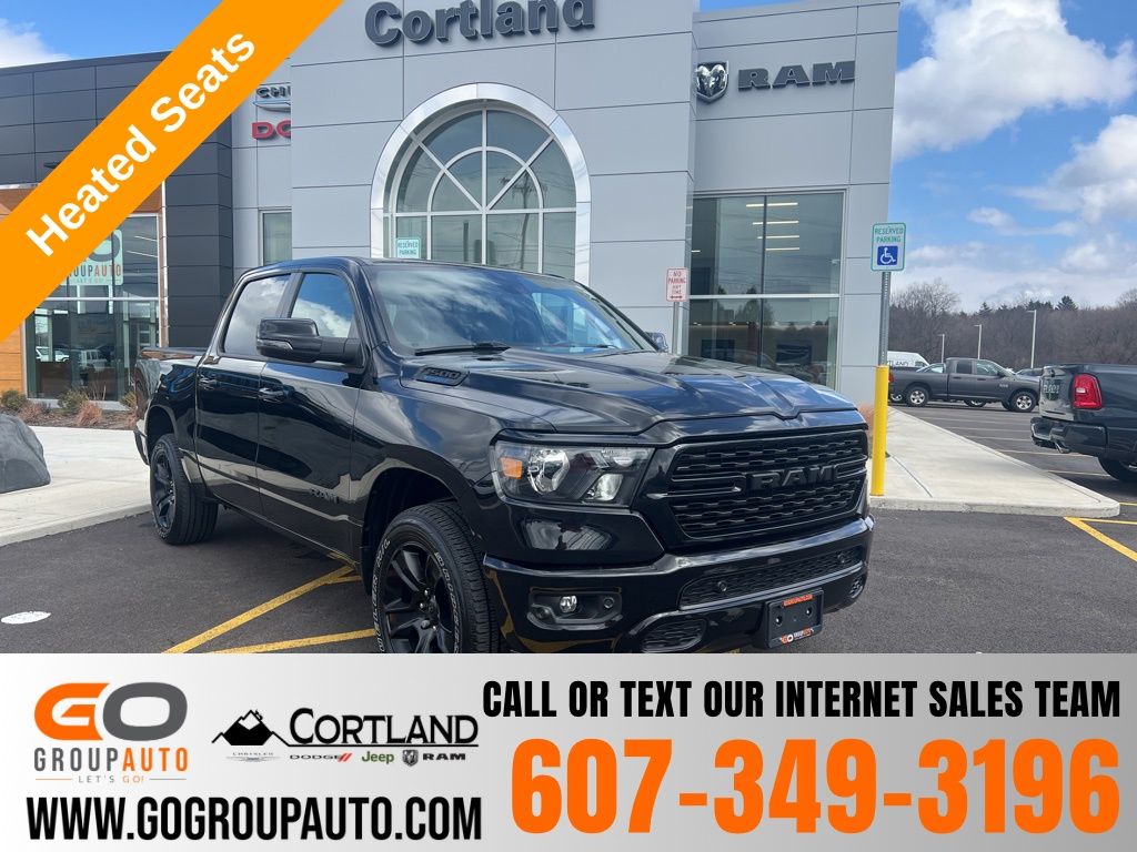 Diamond Black Crystal Pearlcoat 2023 RAM 1500 Big Horn Crew Cab 4WD Pickup Truck Four-Wheel Drive 8-Speed Automatic