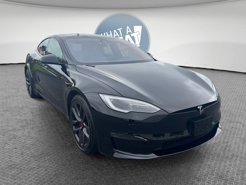 Solid Black 2024 Tesla Model S Plaid AWD Sedan All-Wheel Drive 1-Speed Automatic
