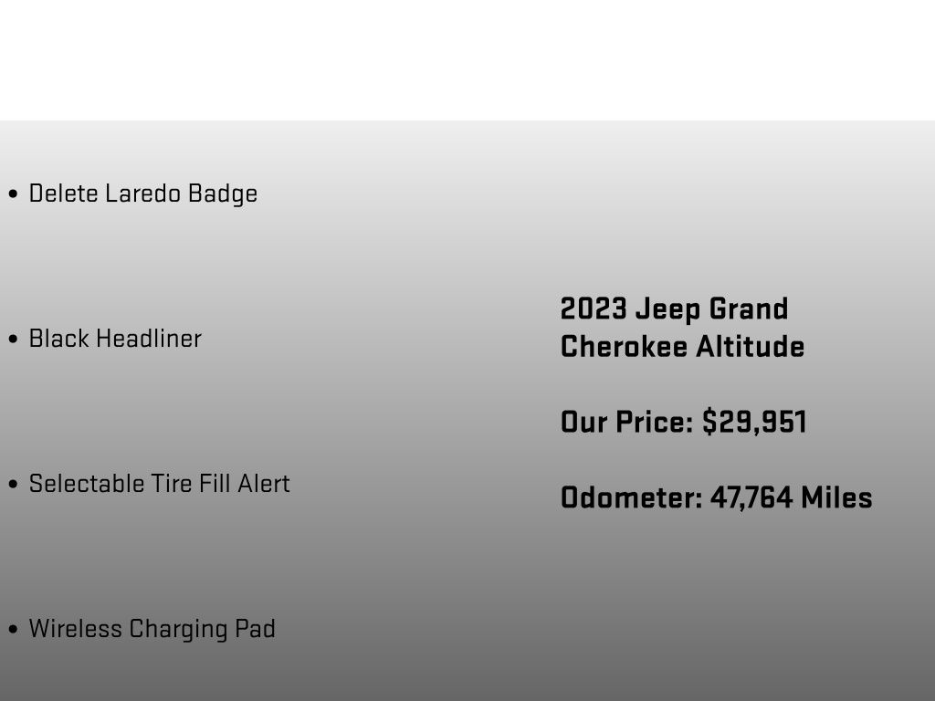 2023 Jeep Grand Cherokee Altitude X White/off-white at Carlisle Cadillac Buick GMC