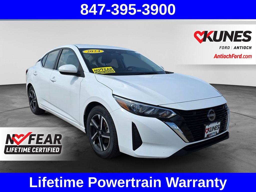 White (Fresh Powder) 2024 Nissan Sentra Sedan Front-Wheel Drive Continuously Variable Transmission