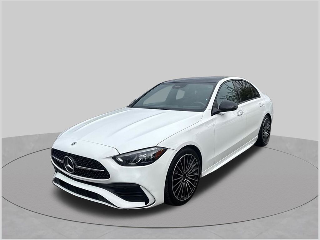 White 2022 Mercedes-Benz C-Class Sedan Rear-Wheel Drive 9-Speed Automatic