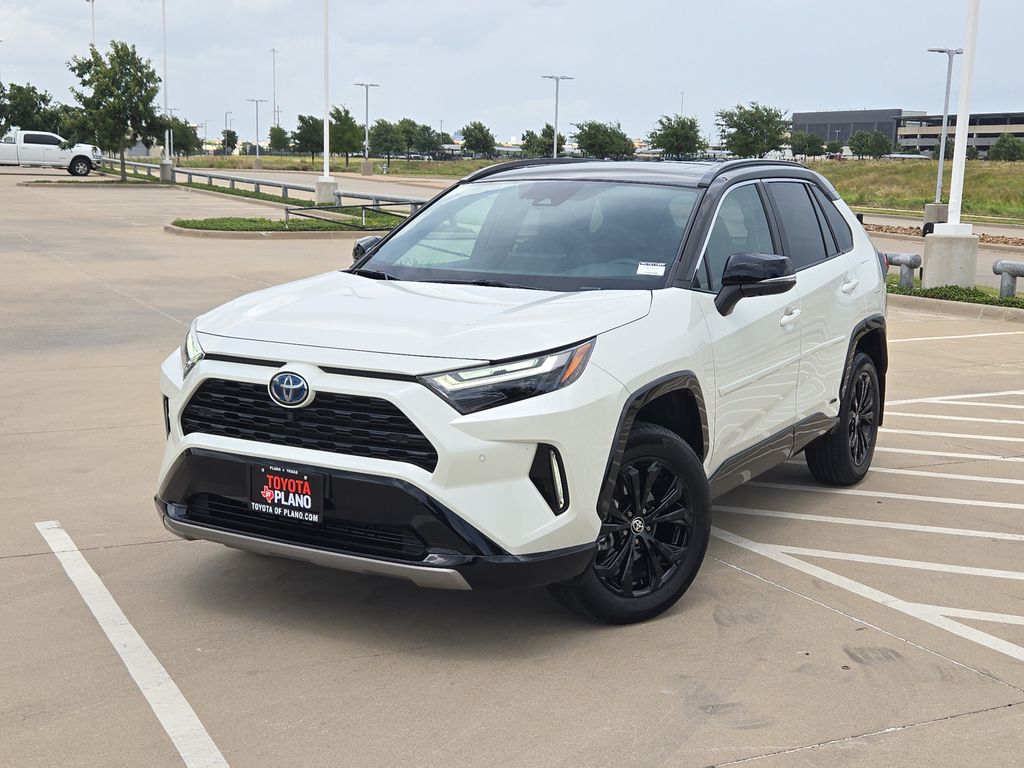 Blizzard Pearl/Midnight Black Metallic 2022 Toyota RAV4 Hybrid SUV / Crossover All-Wheel Drive Continuously Variable Transmission