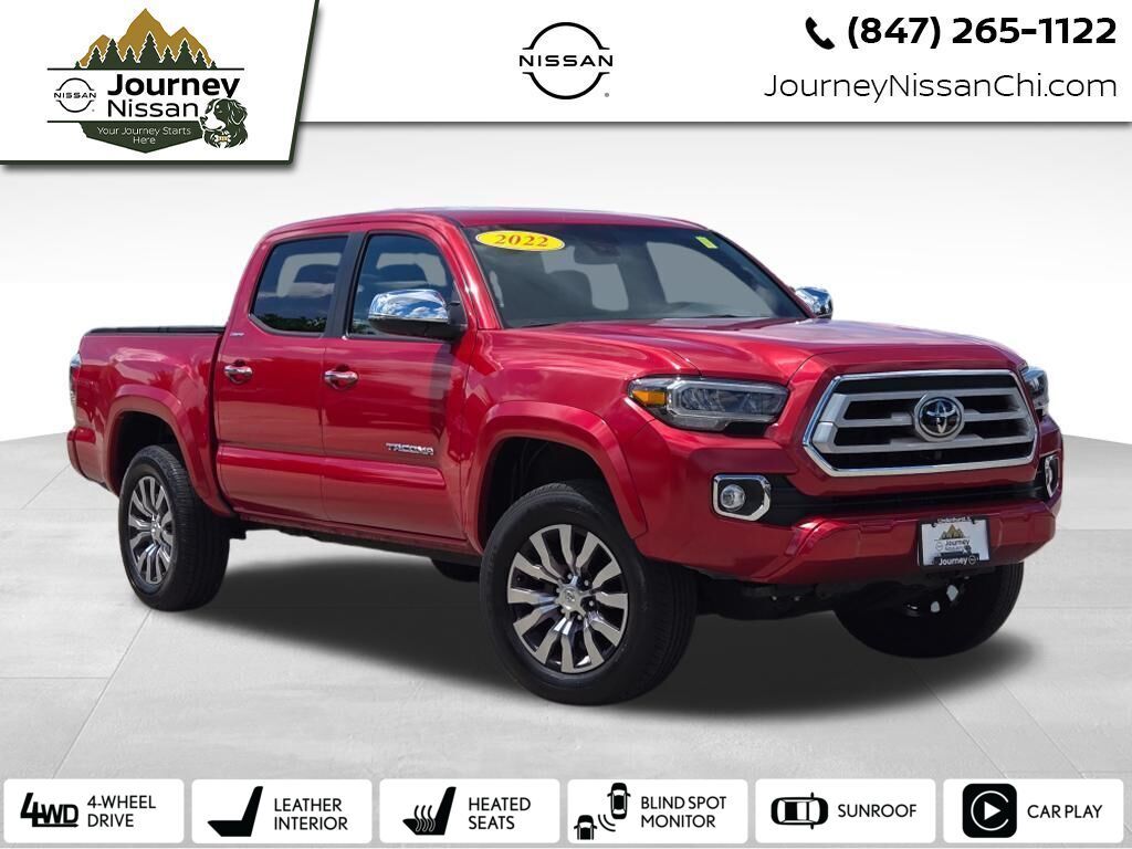 Barcelona Red Metallic 2022 Toyota Tacoma Limited Double Cab 4WD Pickup Truck Four-Wheel Drive 6-Speed Automatic