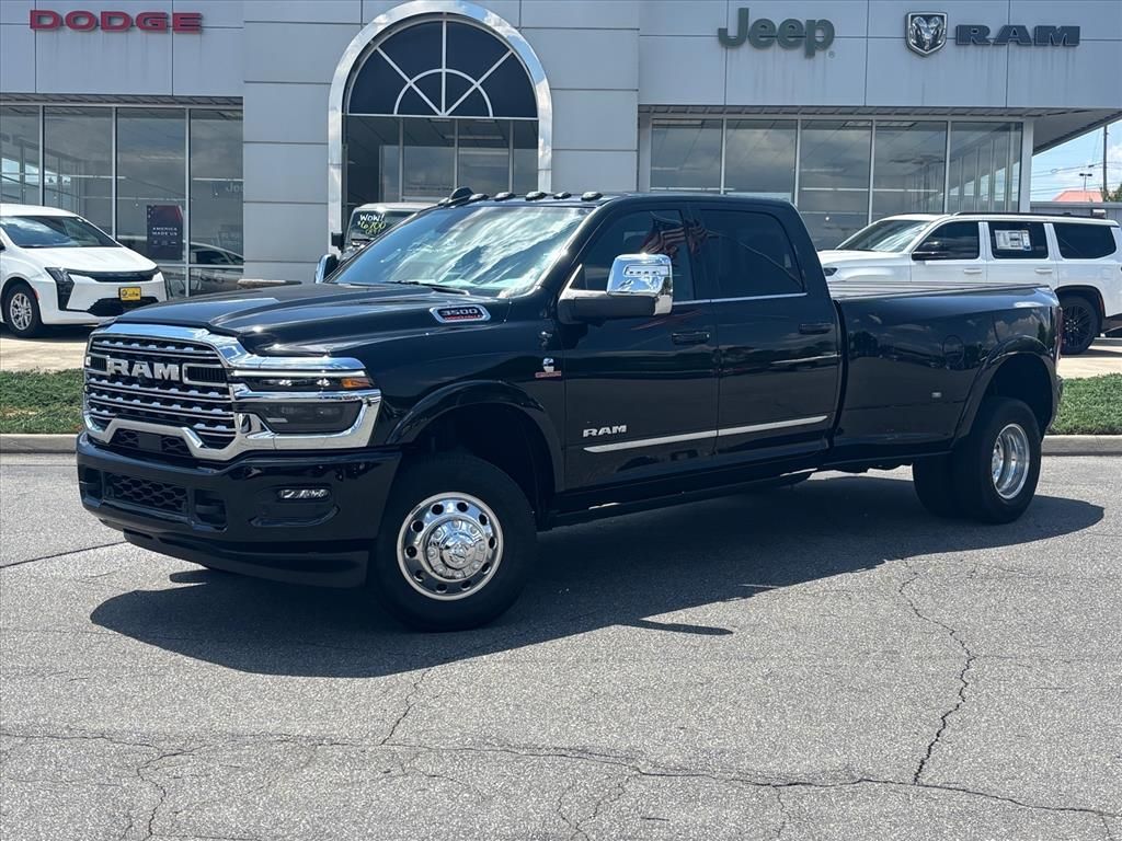 Diamond Black Crystal Pearlcoat 2025 RAM 3500 Limited Crew Cab LB DRW 4WD Pickup Truck Four-Wheel Drive 8-Speed Automatic