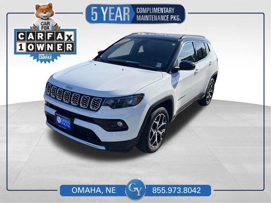 Bright White Clearcoat 2025 Jeep Compass SUV / Crossover Four-Wheel Drive 8-Speed Automatic
