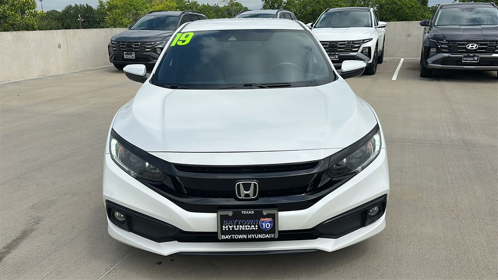 2019 Honda Civic Sport White at Joe Myers Mazda Kia