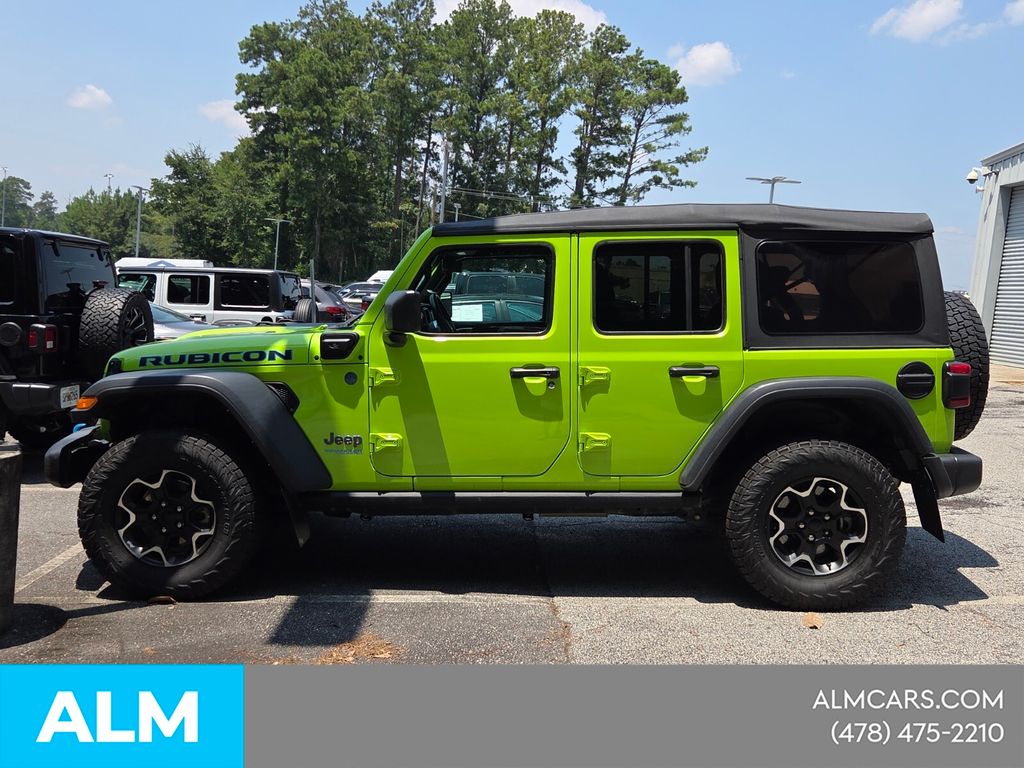 Used 2021 Green Jeep Unlimited Rubicon 4xe image 3