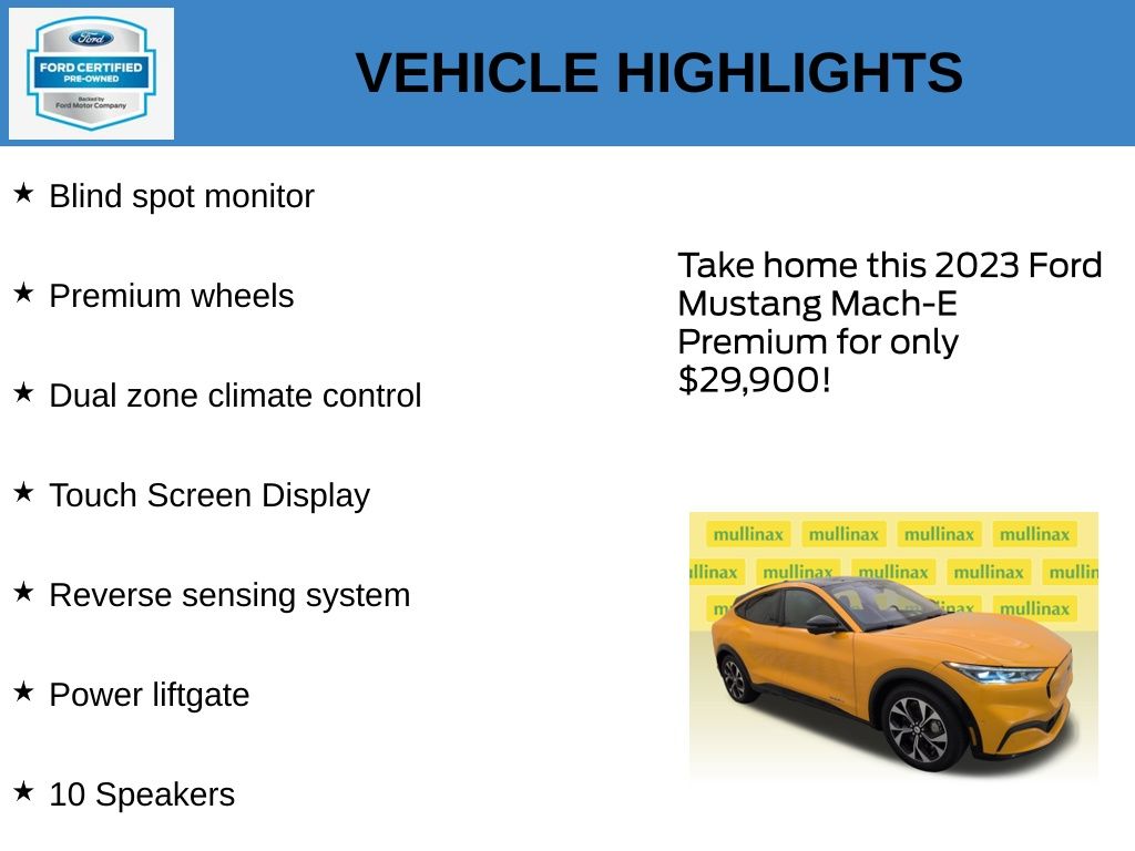 2023 Cyber Orange Metallic Tricoat Ford Mustang Mach-E Premium RWD SUV